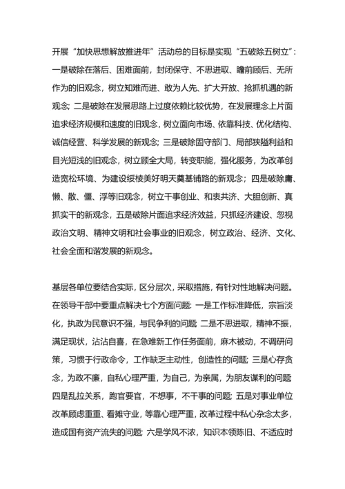 加快思想解放推进年活动实施方案.docx