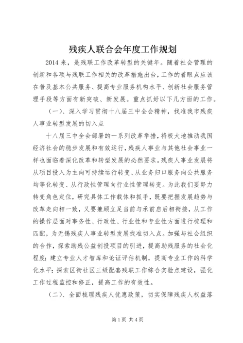 残疾人联合会年度工作规划.docx