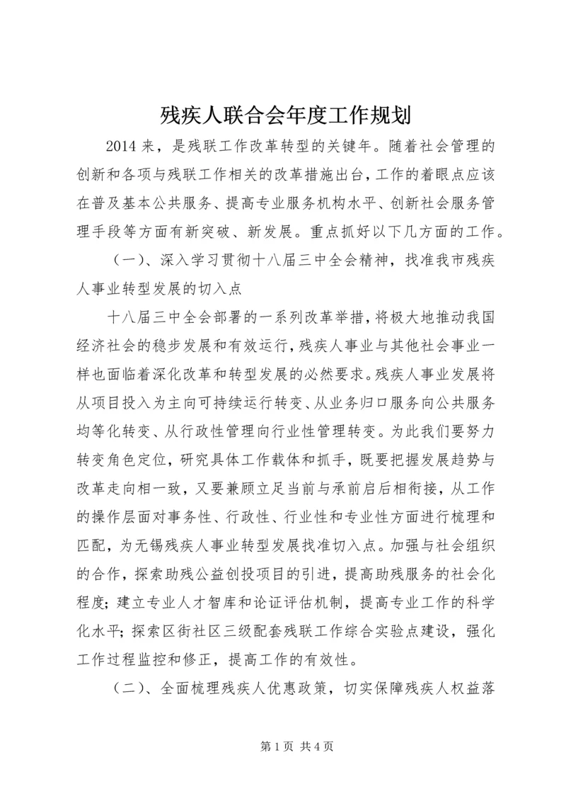 残疾人联合会年度工作规划.docx