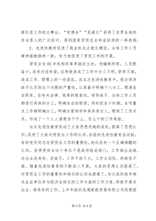 市贸促会关于参加第一批保持共产党员先进性教.docx