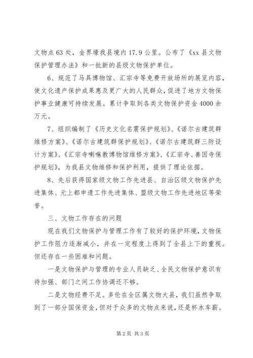 县文物工作调研汇报.docx