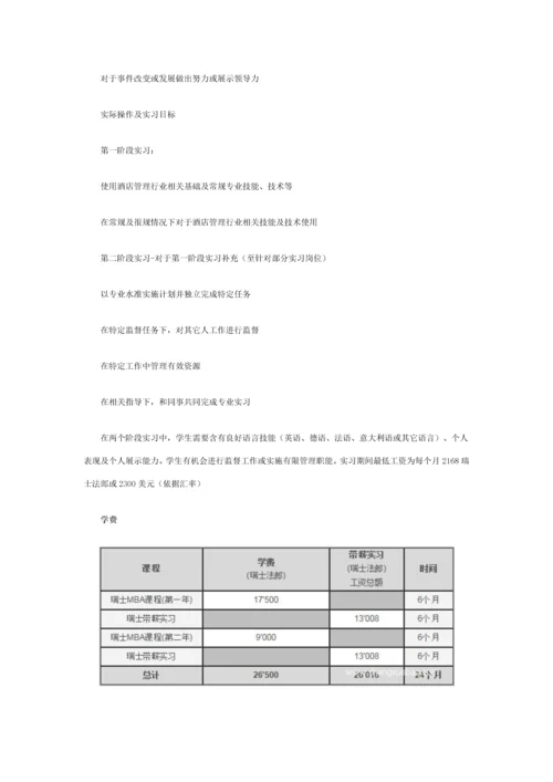 BHMS瑞士工商大酒店管理学院MBA课程详解.docx