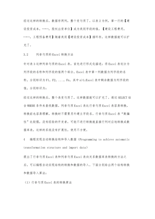 两种非匀质Excel表转换成关系数据库表的方法.docx