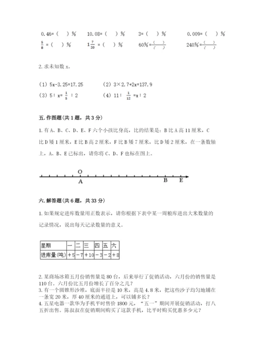 仙居县六年级下册数学期末测试卷（a卷）.docx