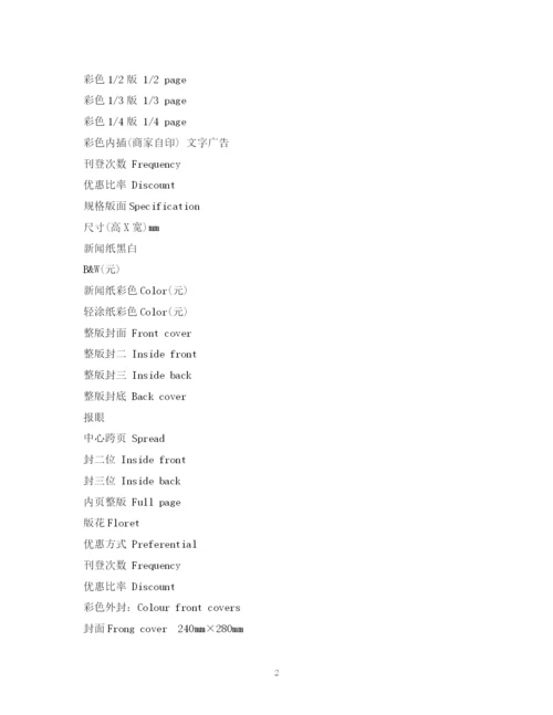 精编之经典范文英语词汇广告术语2.docx
