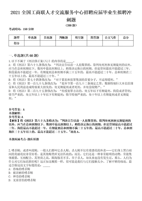 2021全国工商联人才交流服务中心招聘应届毕业生拟聘冲刺题