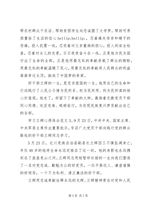 学习兰辉心得体会3篇.docx