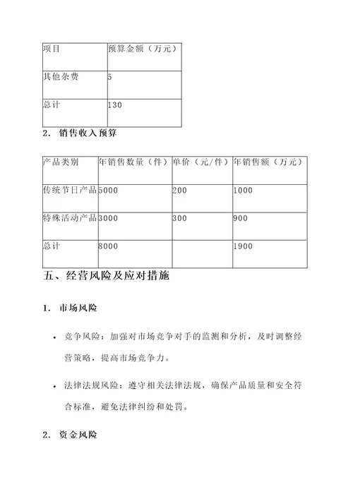 烟花爆竹经营及管理方案