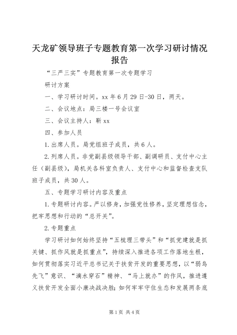 天龙矿领导班子专题教育第一次学习研讨情况报告 (3).docx