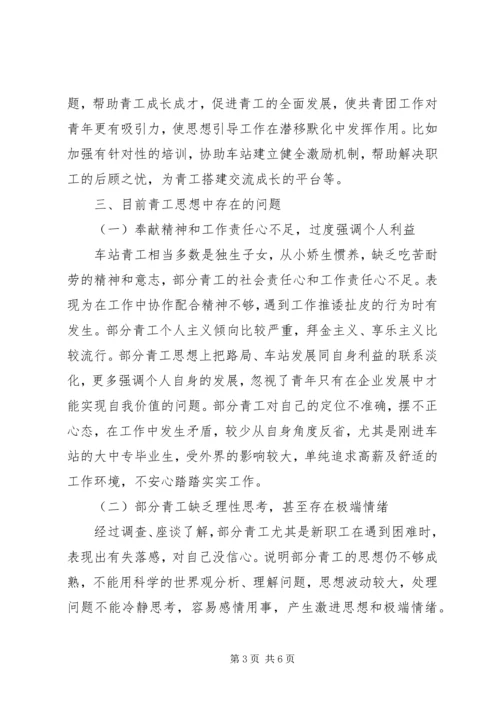 关于我站青工思想状况的调研.docx