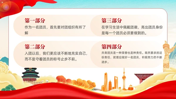 国潮红色党政青年你为什么入团团课PPT模板党建