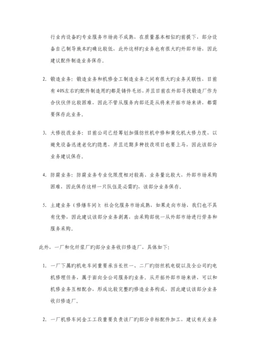 公司修造厂组织机构与定岗定编专题方案.docx