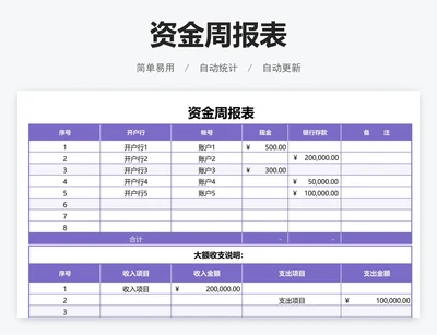 资金周报表