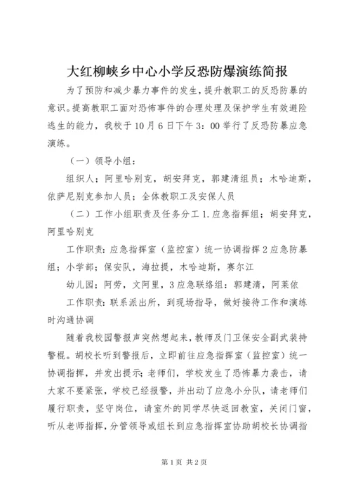 大红柳峡乡中心小学反恐防爆演练简报.docx