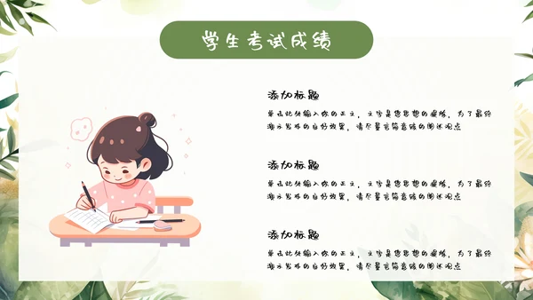 绿色小新清家长会教育汇报模板