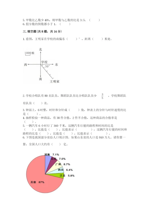 小学数学六年级上册期末模拟卷带答案（a卷）.docx