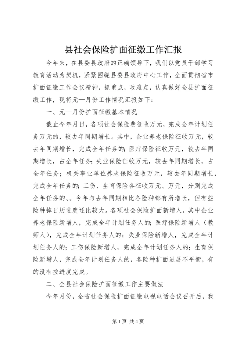 县社会保险扩面征缴工作汇报.docx