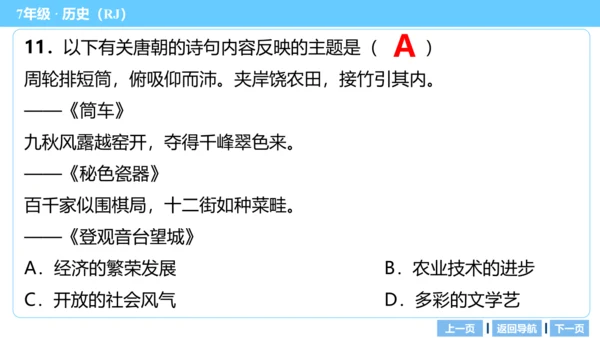 第一单元 隋唐时期：繁荣与开放的时代 期末复习课件