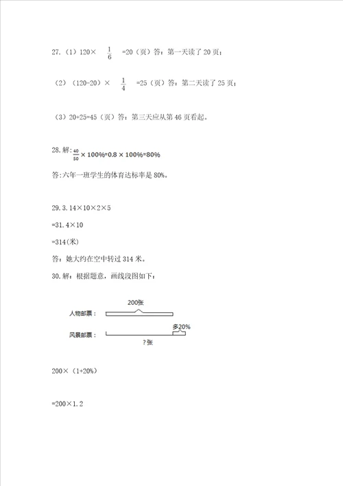 小学六年级数学应用题50道突破训练