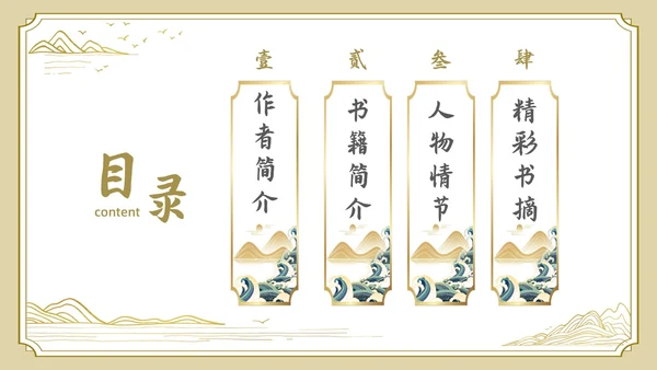白色金色边框中国风长安的荔枝好书推荐PPT读书分享