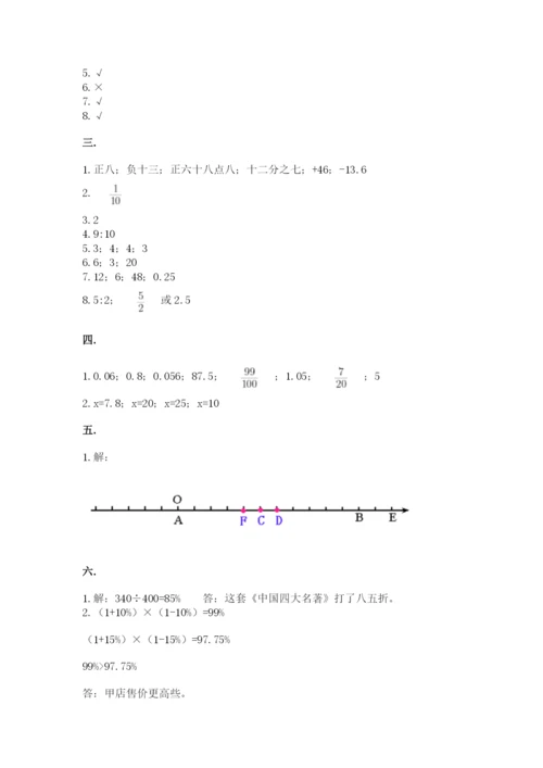 小学六年级数学摸底考试题附完整答案（网校专用）.docx