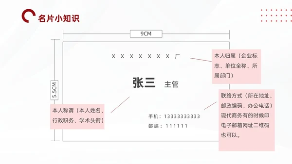 红色简约商务名片礼仪培训PPT文明礼仪