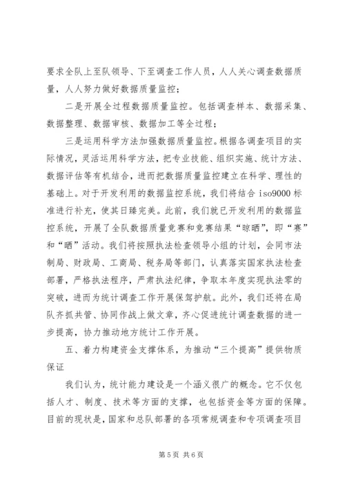 统计局调查队关于三个提高学习心得体会.docx