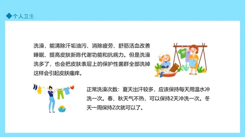 健康生活良好个人卫生文明准则PPT模板