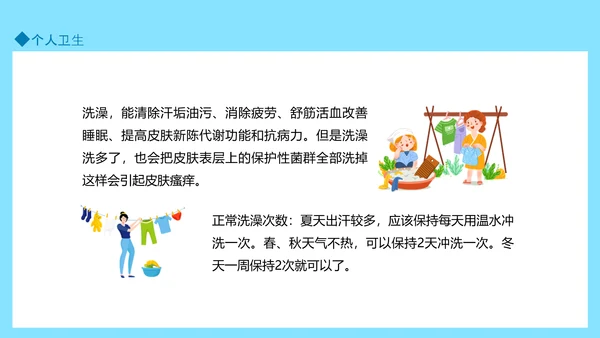 健康生活良好个人卫生文明准则PPT模板