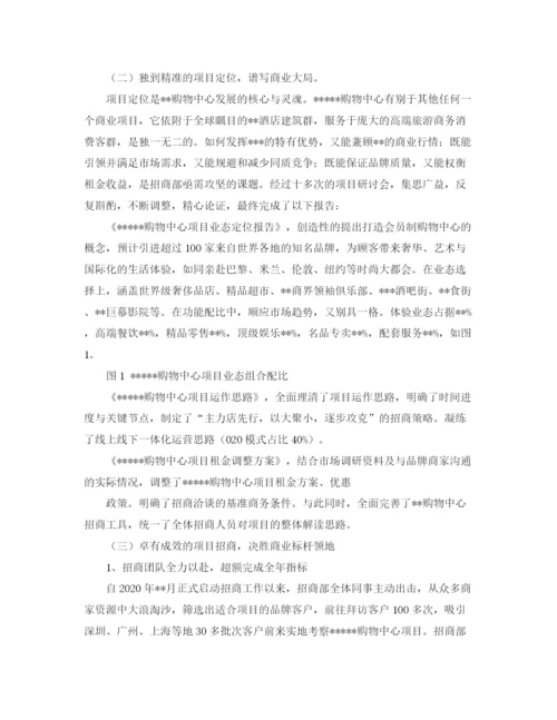 精编之招商部年度工作计划的总结范文4篇.docx
