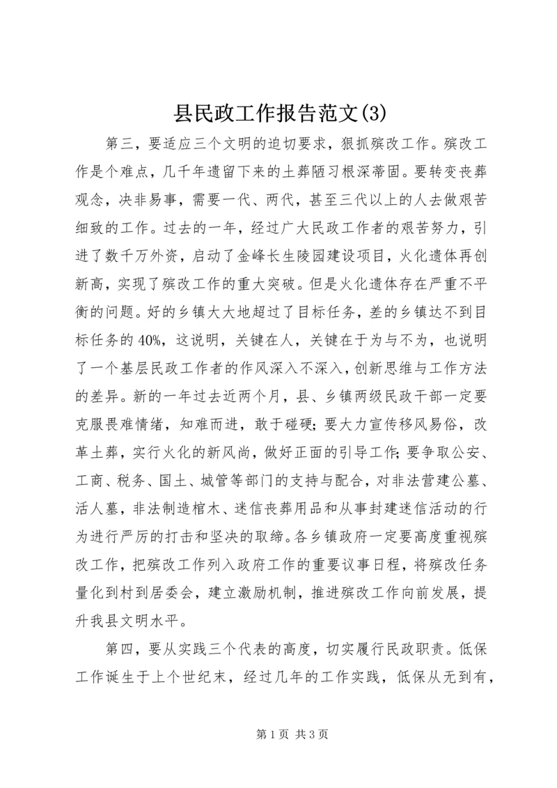 县民政工作报告范文(3).docx