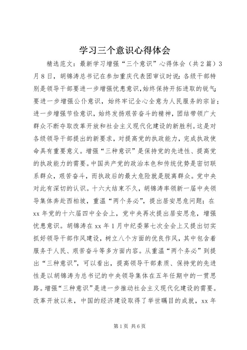 学习三个意识心得体会 (2).docx