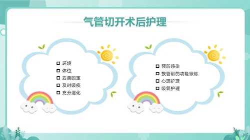 绿色卡通气管切开病人的护理PPT模板宣传PPT动态PPT