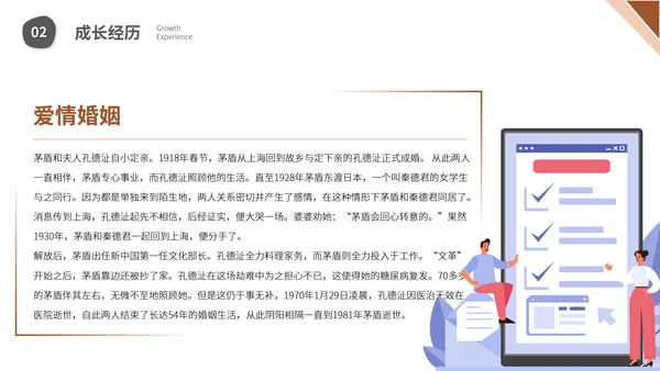 茅盾文学小说作家名人人物介绍PPT模板