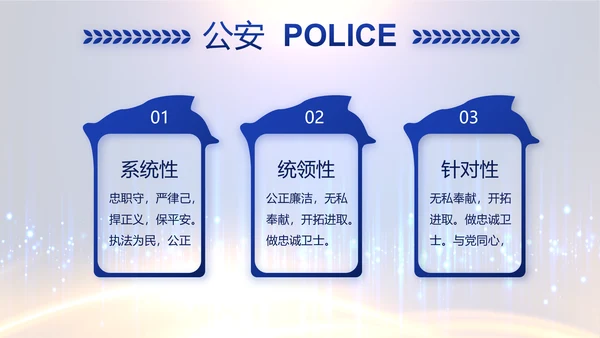 蓝色科技感派出所工作总结计划动态PPT