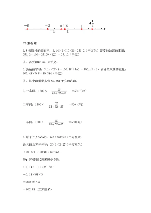 人教版六年级下册数学期末卷及参考答案（精练）.docx