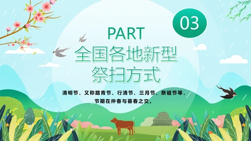 踏草“云祭扫”专题课件PPT模板
