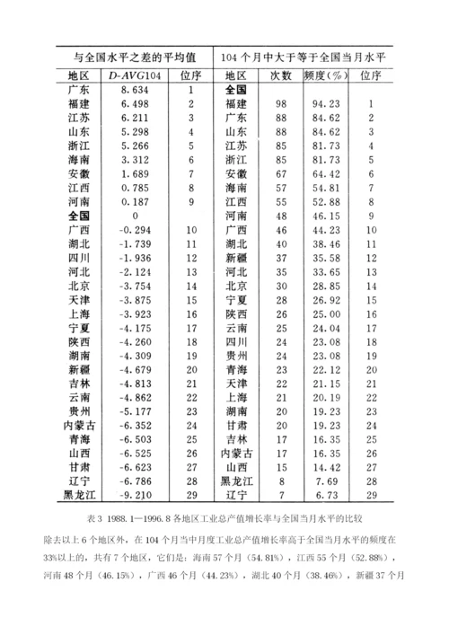 中国工业短期波动中地区不平衡格局的观察.docx