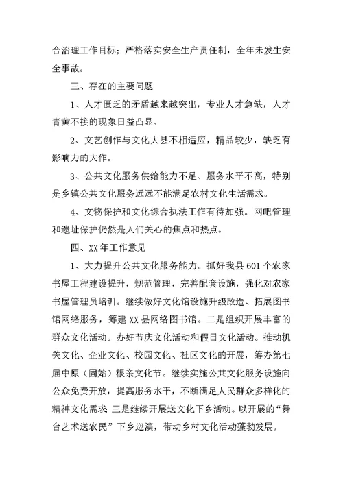 XX年文广新局工作总结和XX年工作计划
