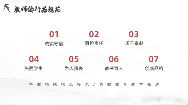 红色简约风教师职业道德课件教师培训
