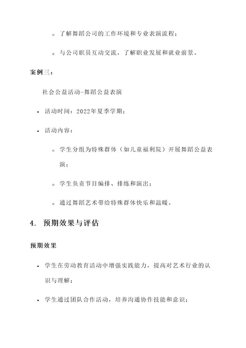 舞蹈学院劳动教育实施方案