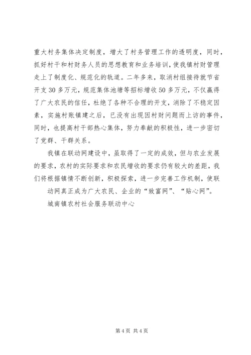 城南镇农村社会服务联动网建设情况汇报 (3).docx