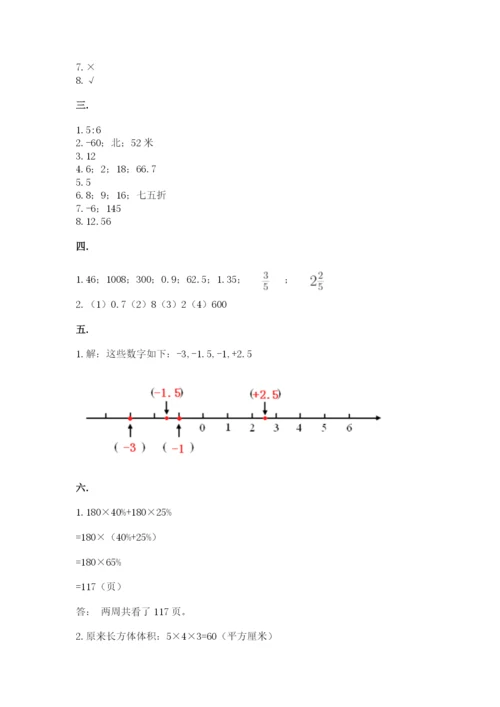 小升初数学综合练习试题及参考答案（基础题）.docx