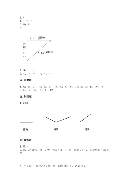 小学数学二年级上册期中测试卷及参考答案一套.docx