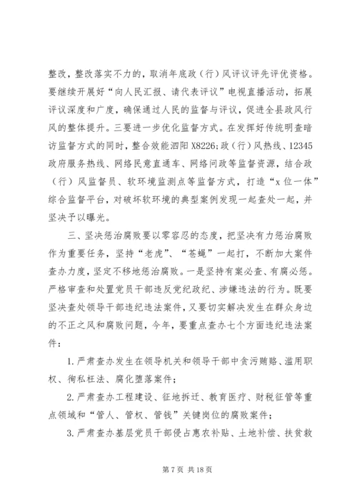县党风廉政建设和反腐败工作会议讲话稿.docx