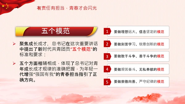 青年观团委共青团成立100周年讲话PPT模板