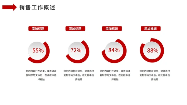 红色励志商务工作述职报告通用PPT模板