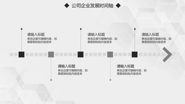简约大气黑白公司企业发展时间轴PPT模板