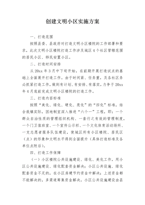 创建文明小区实施方案.docx