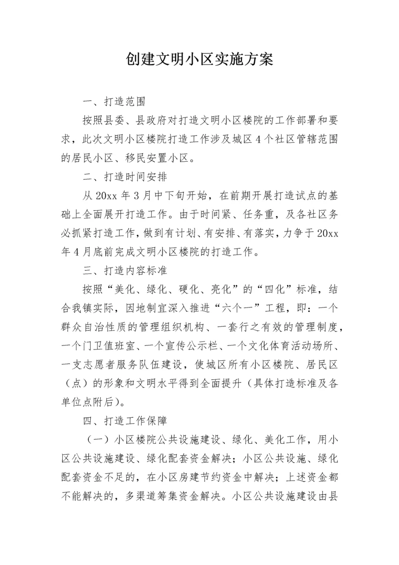 创建文明小区实施方案.docx